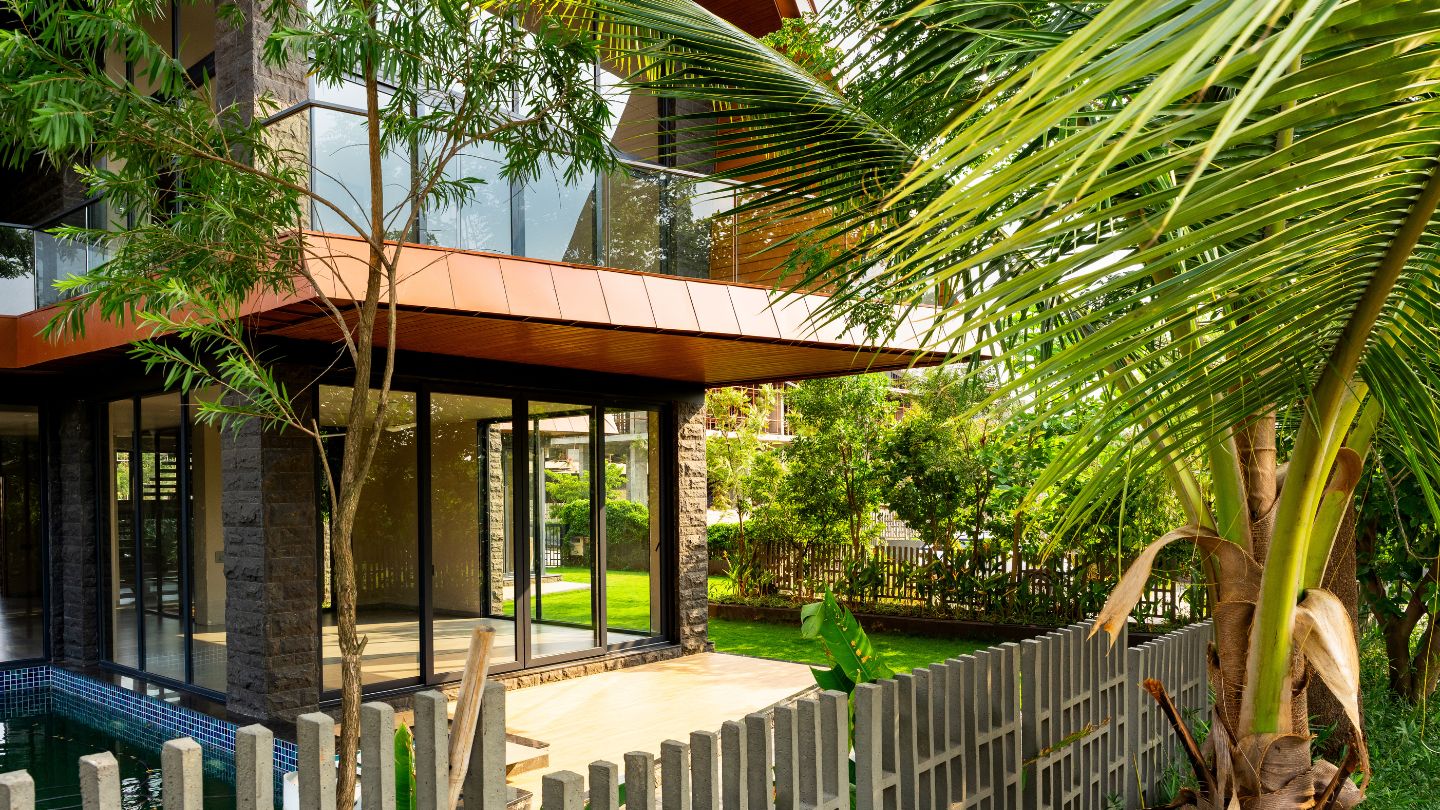 Tree lined internal road at 46 Banyan Tree