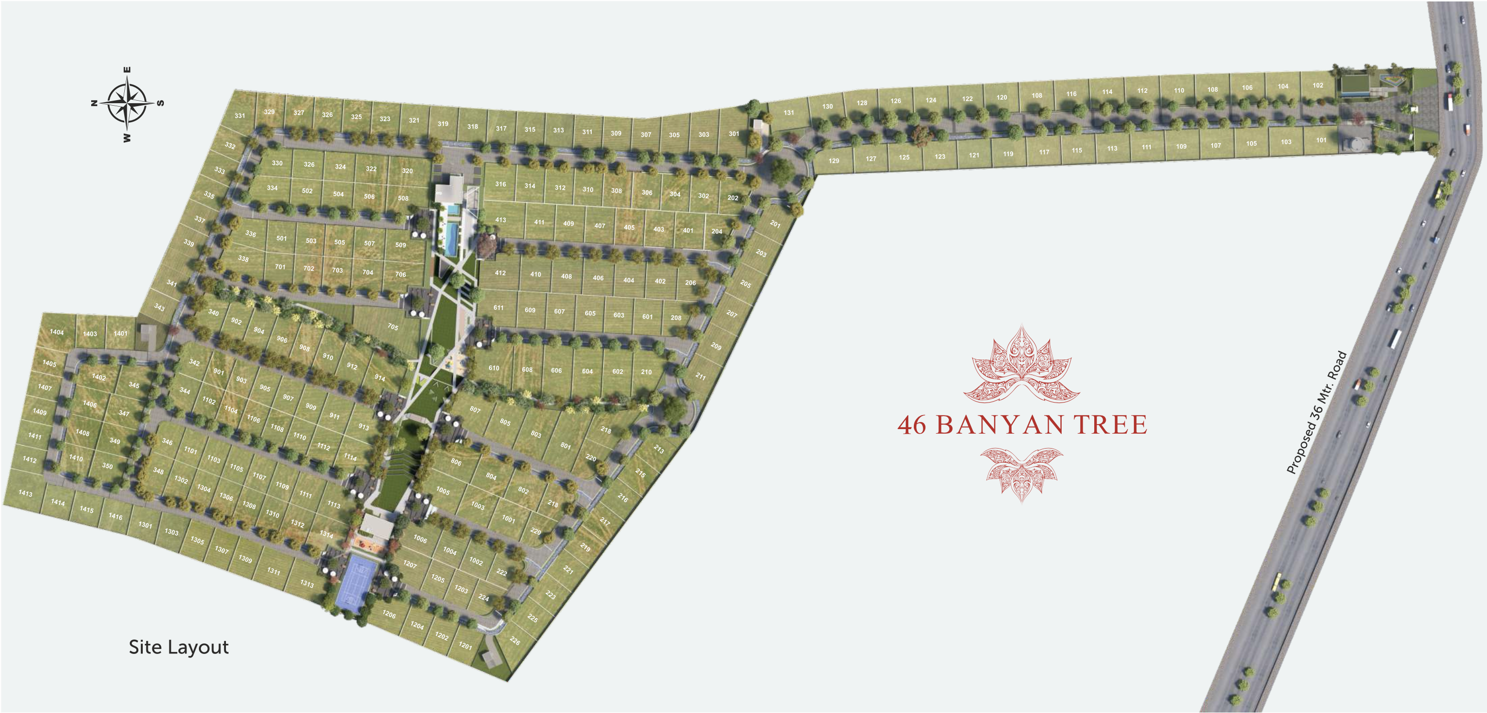 46 Banyan Tree central open space amenities layout